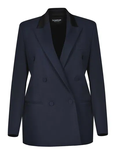Dondup Donup Blazer Mae Of Wool Blen In Blue