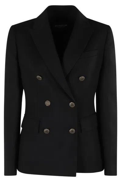 DONDUP DOUBLE-BREASTED BLACK BLAZER