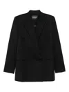 Dondup Double-breasted Blazer In Black