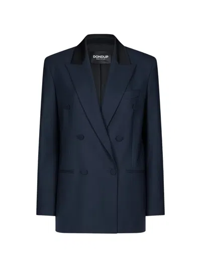 Dondup Double-breasted Blazer In Blue