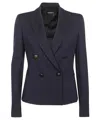 Dondup Double Breasted Blazer In Blue