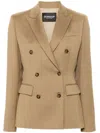 Dondup Double-breasted Blazer In Brown
