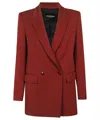 Dondup Double Breasted Blazer In Red