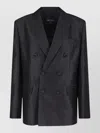 Dondup Double Breasted Blazer Structured Tailored Design In Black