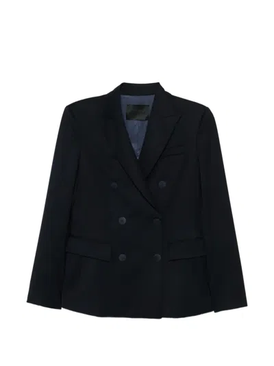 Dondup Double-breasted Buttoned Blazer In Blue