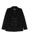 Dondup Double-breasted Coat In Black