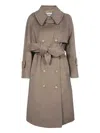 Dondup Double-breasted Wool Coat In Nude