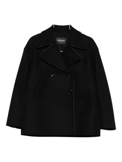 Dondup Double-breasted Jacket In Black
