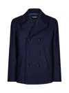 Dondup Double Breasted Jacket Bottoned Down In Blue
