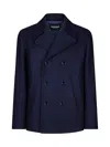 Dondup Double Breasted Jacket Bottoned Down In Blue