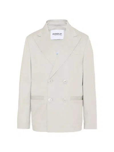 Dondup Double-breasted Jacket In Gray