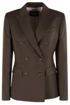 Dondup Double-breasted Military Green Blazer In Black