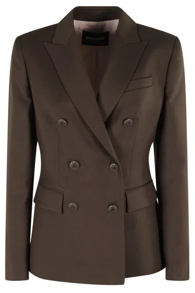DONDUP DOUBLE-BREASTED MILITARY GREEN BLAZER