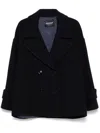 Dondup Double-breasted Peacoat In Blue