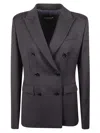 Dondup Double Breasted Jacket In Blue