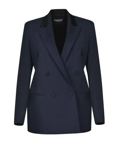 Dondup Double-breasted Suit Jacket In Blue