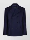 Dondup Double-breasted Wool-cashmere Jacket With Notched Lapel In Blue