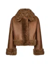 Dondup Double-faced Shearling Jacket In Brown
