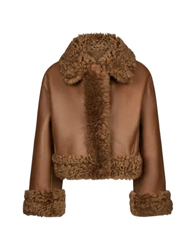 Dondup Double-faced Shearling Jacket In Brown
