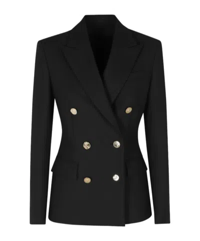 Dondup Double-breasted Blazer In Black