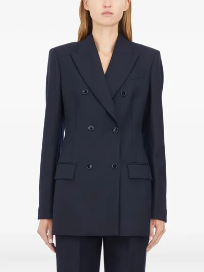 Dondup Double-breasted Blazer In Blue