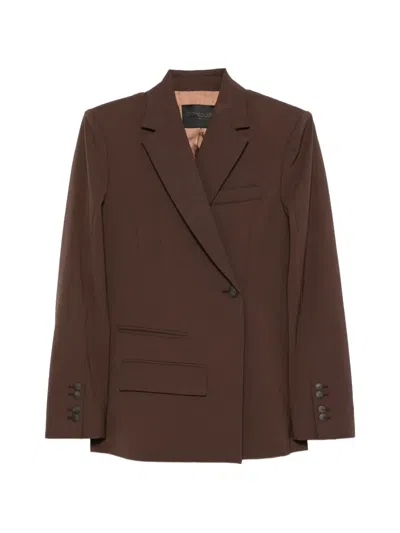 Dondup Double-breasted Blazer In Brown