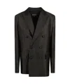 Dondup Double-breasted Blazer In Black