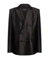 Dondup Double-breasted Satin Jacket In Black