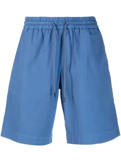 Dondup Drawstring Cotton Shorts In Blau