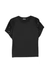 Dondup Drawstring-sleeve T-shirt In Black