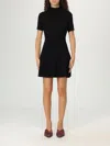 Dondup Short-sleeve Ribbed Mini Dress In Black