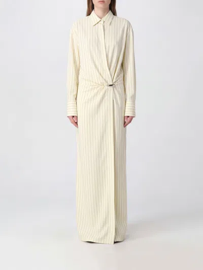 Dondup Dress Woman Color White In Neutral