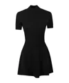 Dondup Short-sleeve Ribbed Mini Dress In Black