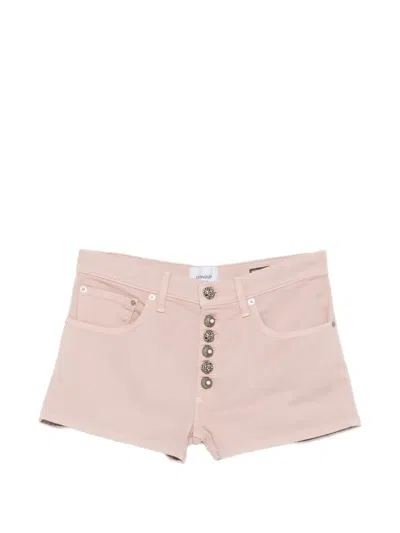 Dondup Embellished-button Shorts In Pink