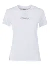 Dondup Embroidered Crew-neck T-shirt In White