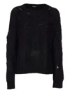 Dondup Embroidered Crewneck Sweater In Black