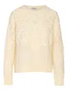 Dondup Embroidered Crewneck Sweater In Neutral