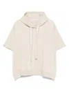 Dondup Embroidered Hoodie In Neutrals