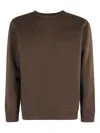 Dondup Comfort-fit Crewneck Sweatshirt In Soft Brown Cotton In Brown