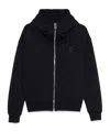 Dondup Zip-up Blue Hoodie With Cozy Hood In Black