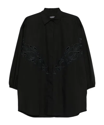 Dondup Embroidered Shirt In Black