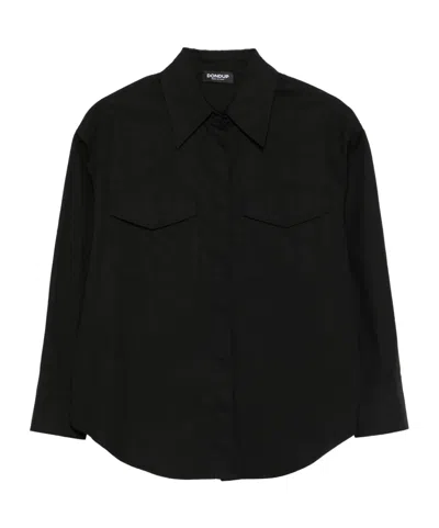 Dondup Embroidered Shirt In Black