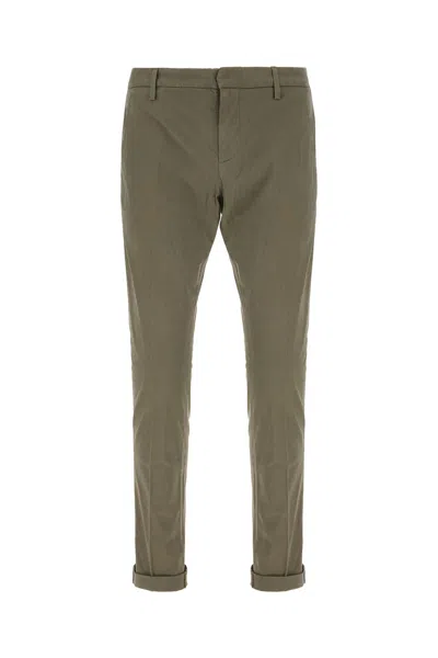 Dondup Embroidered Stretch Lyocell Blend Pants In Verde