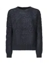 Dondup Patterned Knitted Sweater In Black