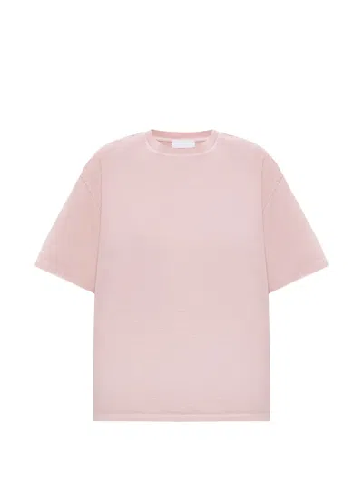 Dondup Embroidered-logo Crew-neck T-shirt In Pink