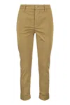 Dondup Erin - Slim Cotton Trousers In Brown