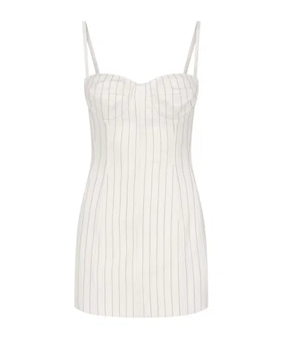 Dondup Erotica Striped Strap Dress In Gray