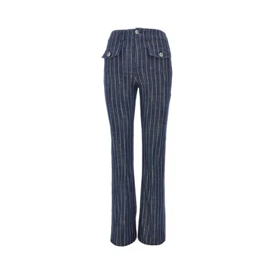 Dondup Esibizionista Capsule Pinstriped Pants In Blue