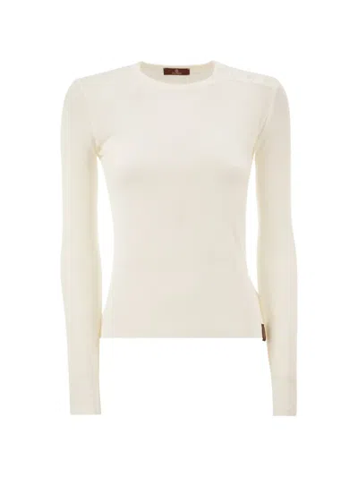 Dondup Esibizionista Shoulder-button Ribbed Top In White