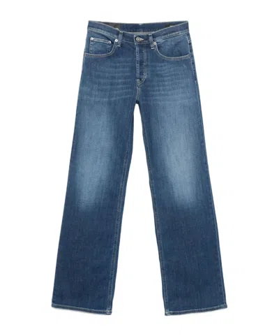 Dondup Fade-dyeing Patchwork Jeans Pants In Blue